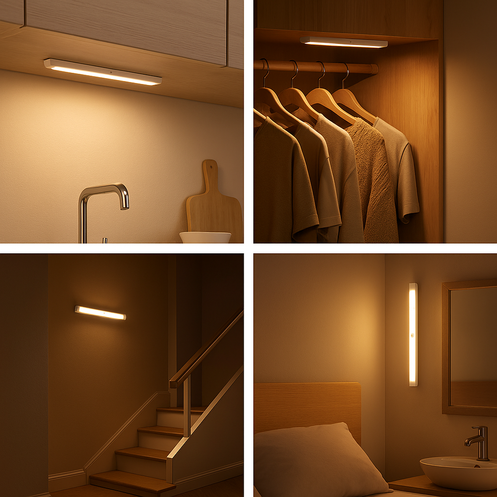 LumiBar™ 4-Pack – Motion Sensor Rechargeable Light Bars