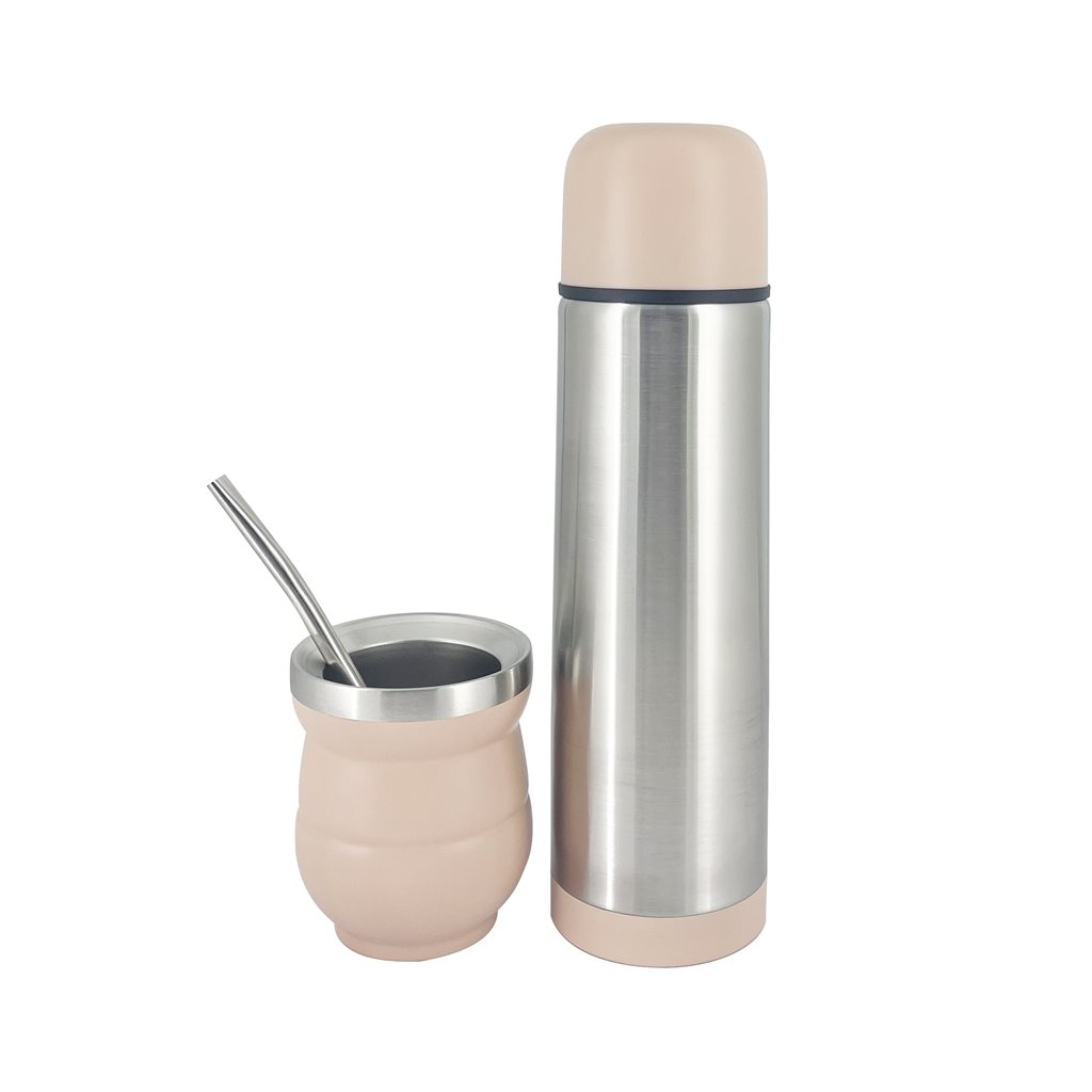 SET MATE C/BOMBILLA Y TERMO 500ML ROSA