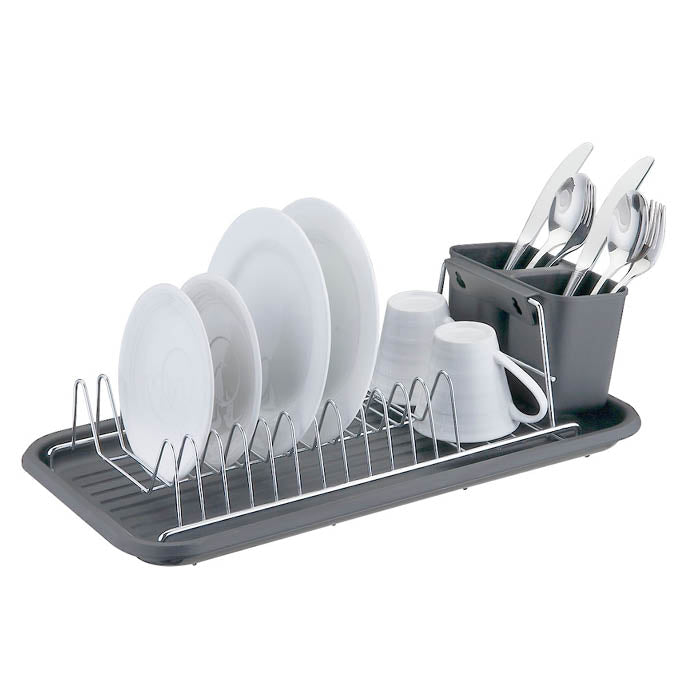 ESCURRIDOR A.CROM. C/BANDEJA Y CUB. GRIS. 44X24X12