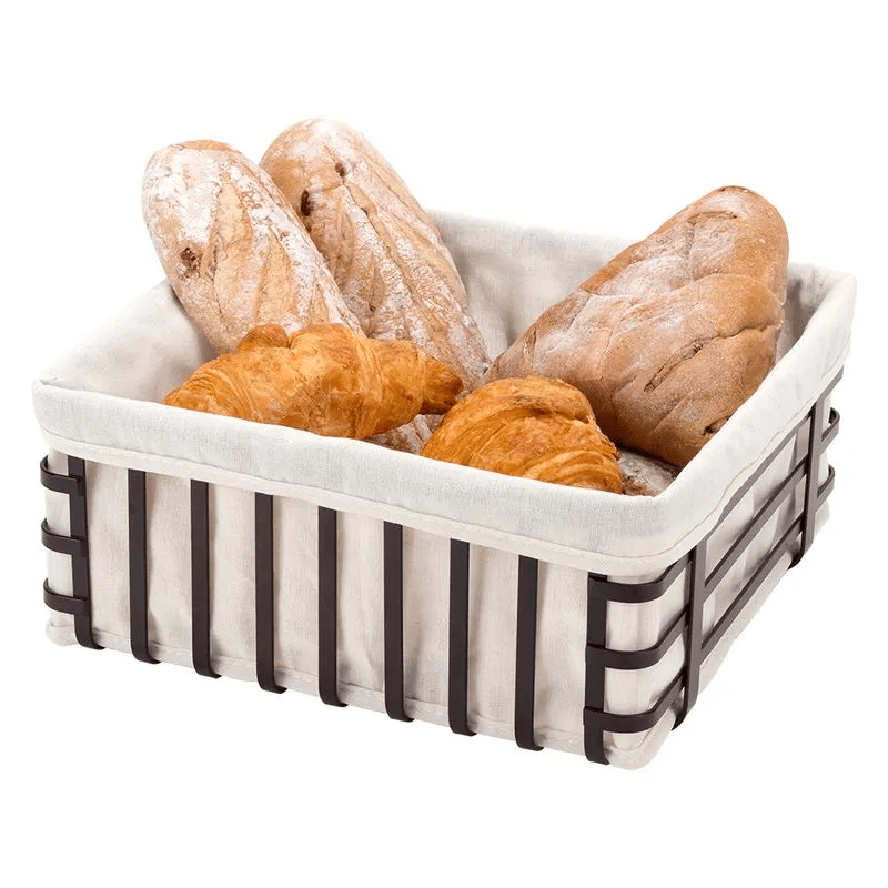 PANERA DE ACERO NEGRO. 28X28X12.5CM