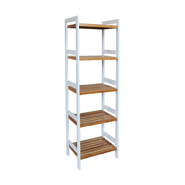 ESTANTERIA 5 TABLAS 45X32X142 CM BAMBOO CON BLANCO