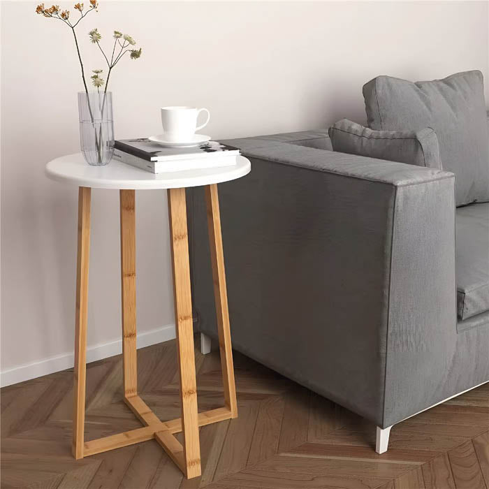 MESA REDONDA 40X40X60 CM BAMBOO CON BLANCO