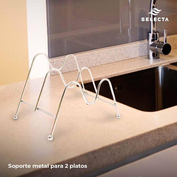 SOPORTE METAL PARA 2 PLATOS