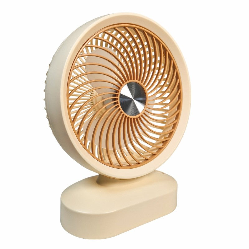 VENTILADOR DE MESA PORTÁTIL A BATERÍA RECARG. NARANJA. 10"