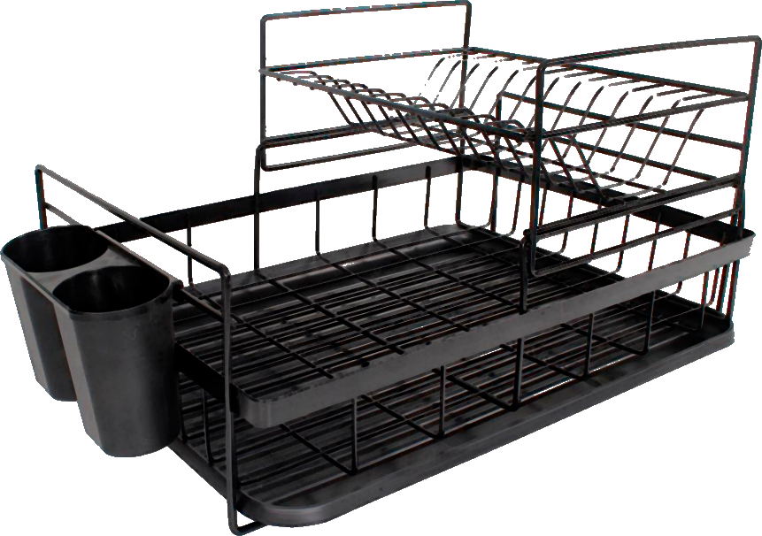 ESCURRIDOR DE VAJILLA DECOTEAM 2 NIVELES RECTANG. NEGRO