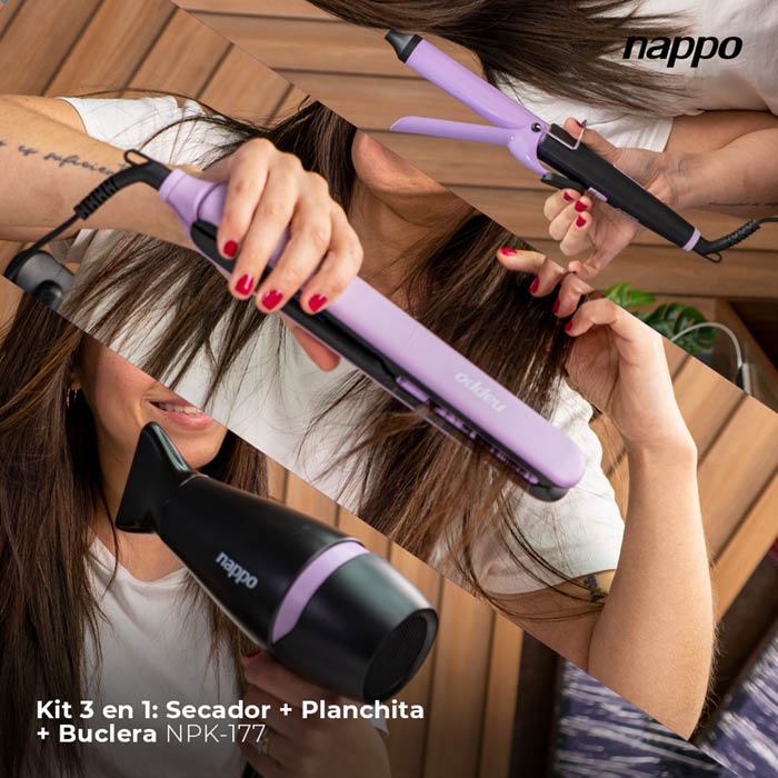 KIT 3 EN 1: SECADOR + PLANCHITA + BUCLERA NPK-177