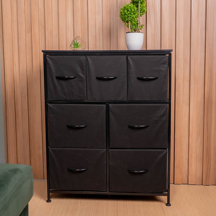 COMODA 7 CAJONES DECOTEAM DDC-038 NEGRO