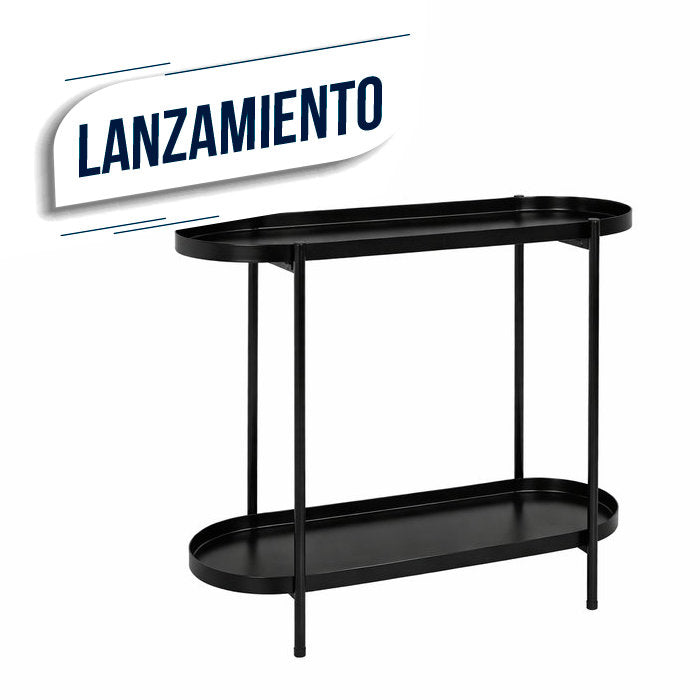 MESA 2 NIVELES 54X25X56CM METAL NEGRO
