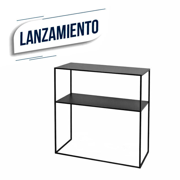 MESA 2 NIVELES 78X27X78CM METAL NEGRO
