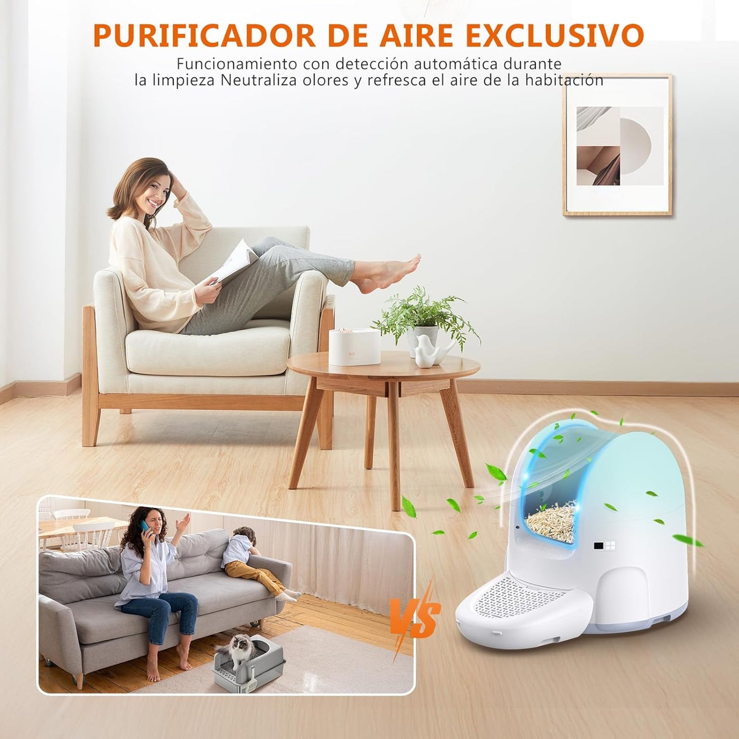 MaxClean™ Pro 65L – Caja de Arena Inteligente para Gatos