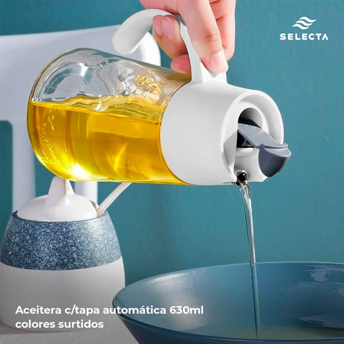 ACEITERA C/TAPA AUTOMATICA 630ML COLORES SURTIDOS