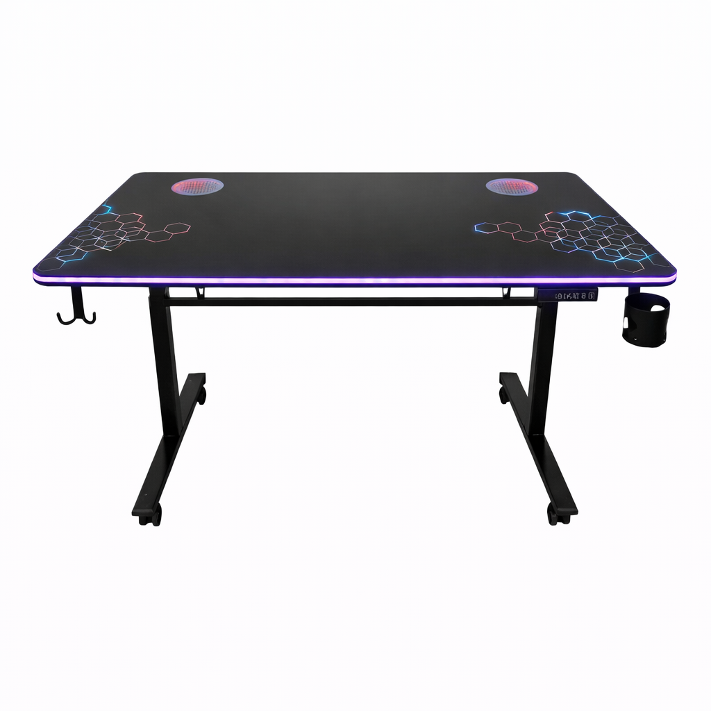 Mesa Gamer Motorizada A-MT400 con Vidrio y RGB