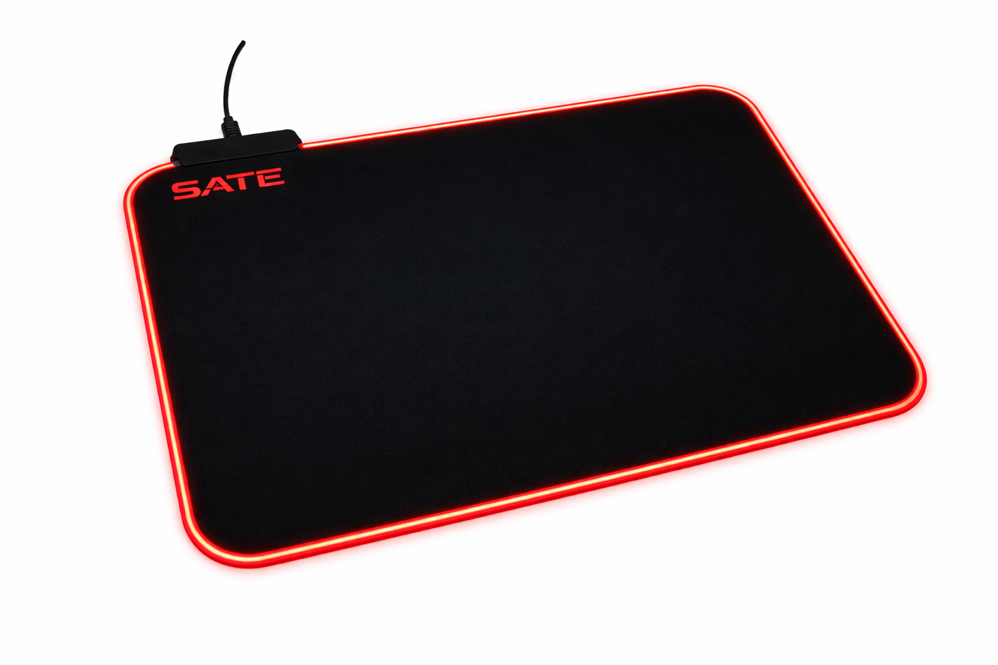 Mouse Pad Gaming RGB SATE A-PAD07 con Borde LED Rojo