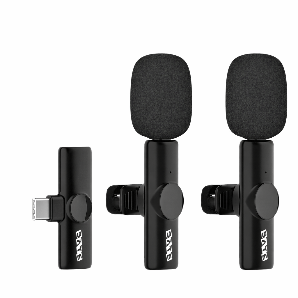 Micrófono Inalámbrico SATE A-MK231 Tipo-C Doble con Estuche