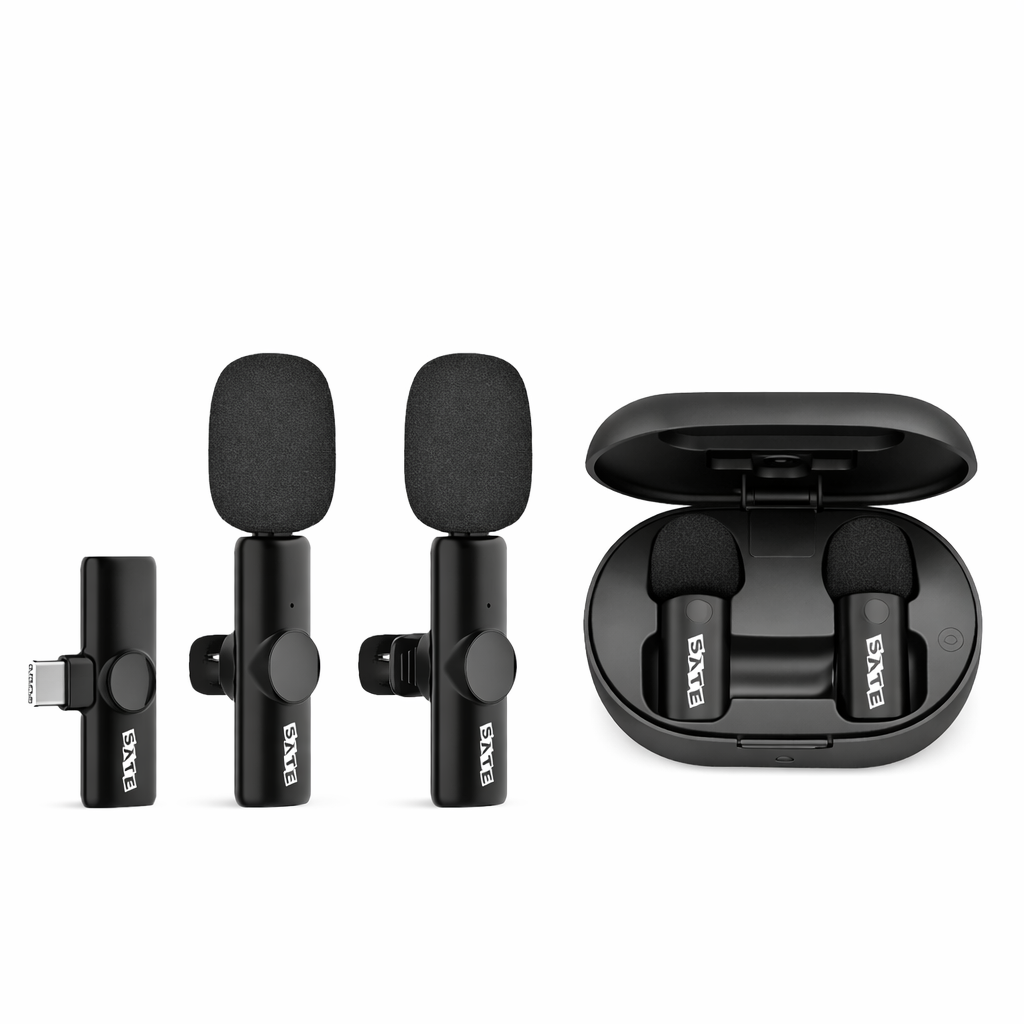 Micrófono Inalámbrico SATE A-MK232 Lightning Doble con Estuche