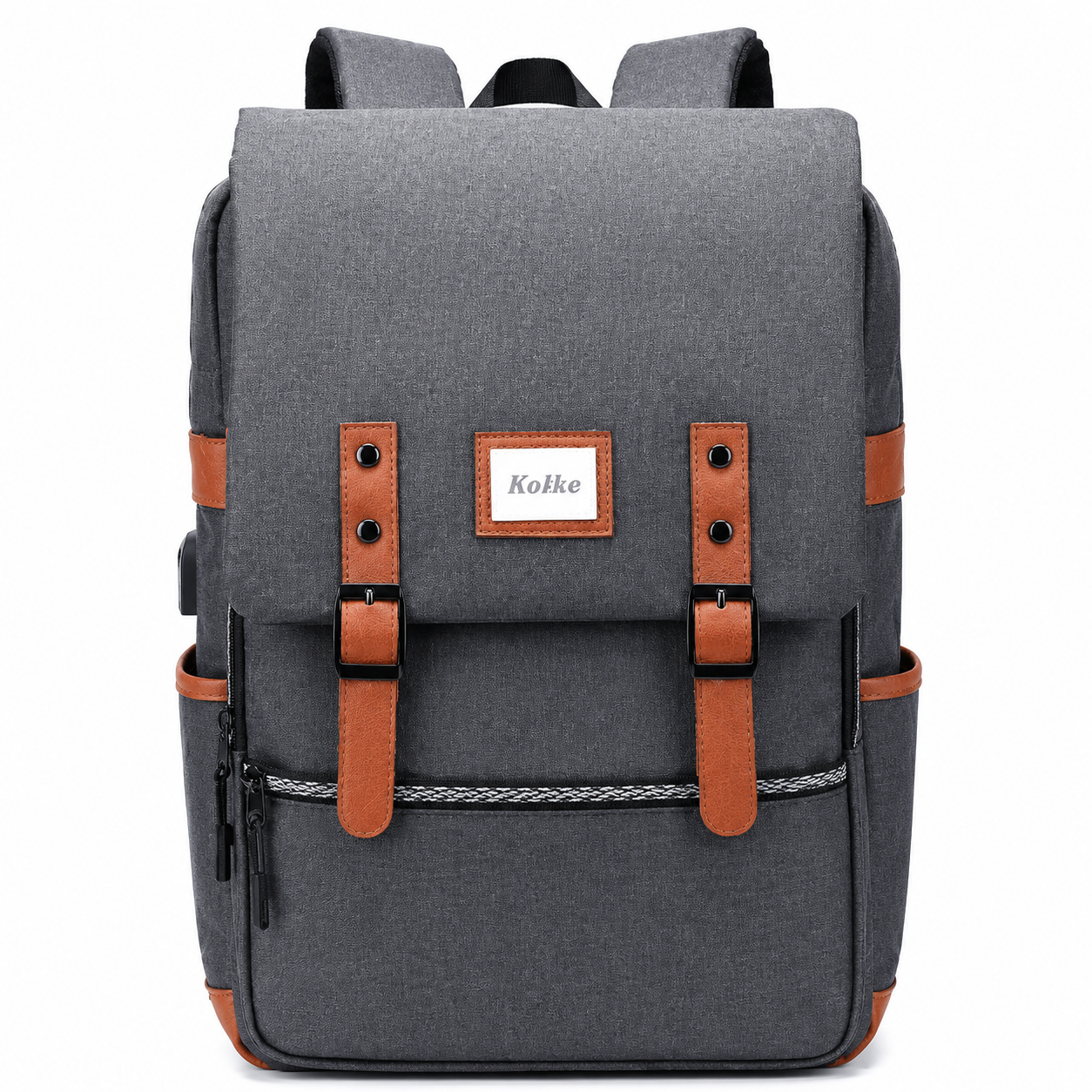 Mochila Ride KVM-534 Gris Claro y Marrón para Notebook 15.6" con Puerto USB