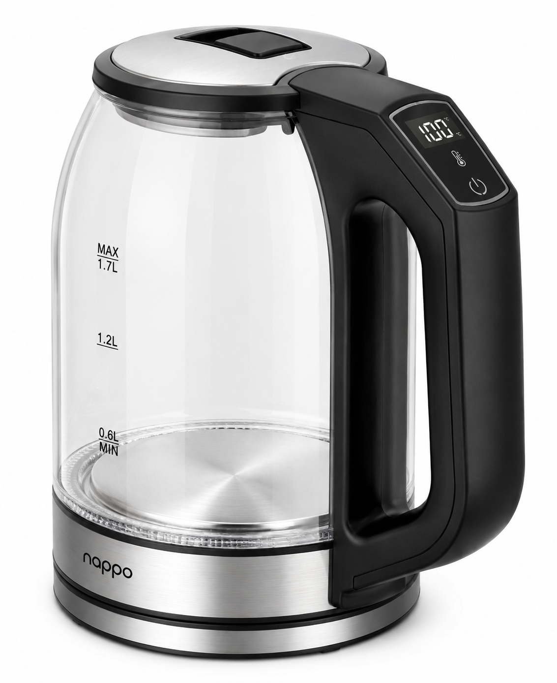 Jarra Eléctrica de Vidrio Nappo NEJ-309 1,6L con Control Digital de Temperatura