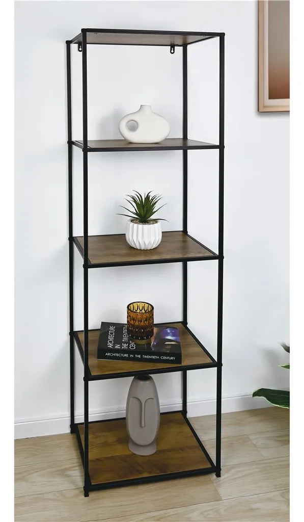 ESTANTERIA 5 NIVELES 45X30X150CM MADERA Y METAL