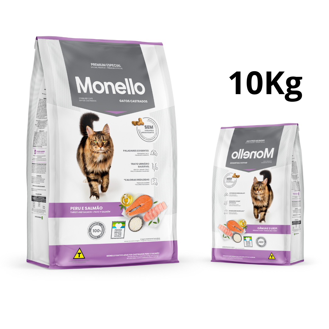 Monello Gatos Castrados – Pavo & Salmón | Bolsa 10.1 kg |