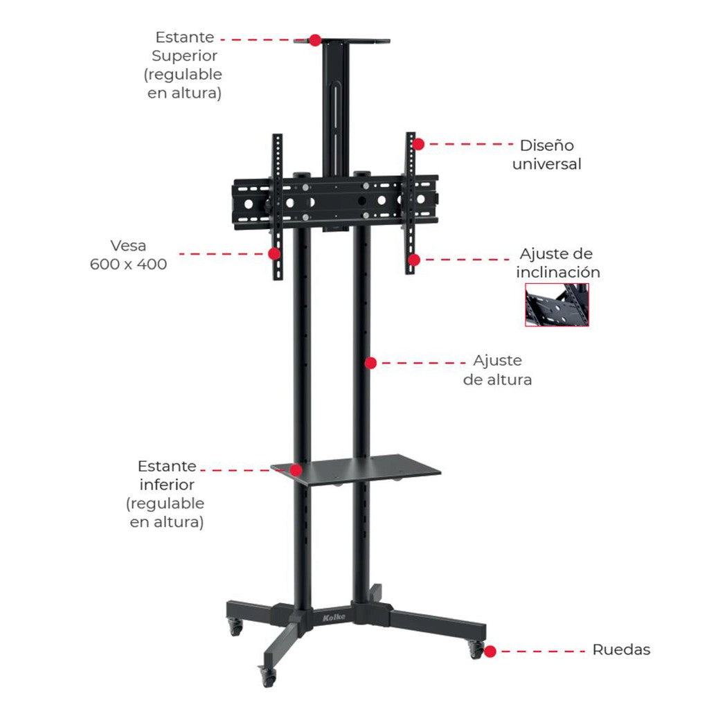 Soporte de Pie para Tvs 32" a 70" KVS-536 -soporte de Televisores de P Kolke