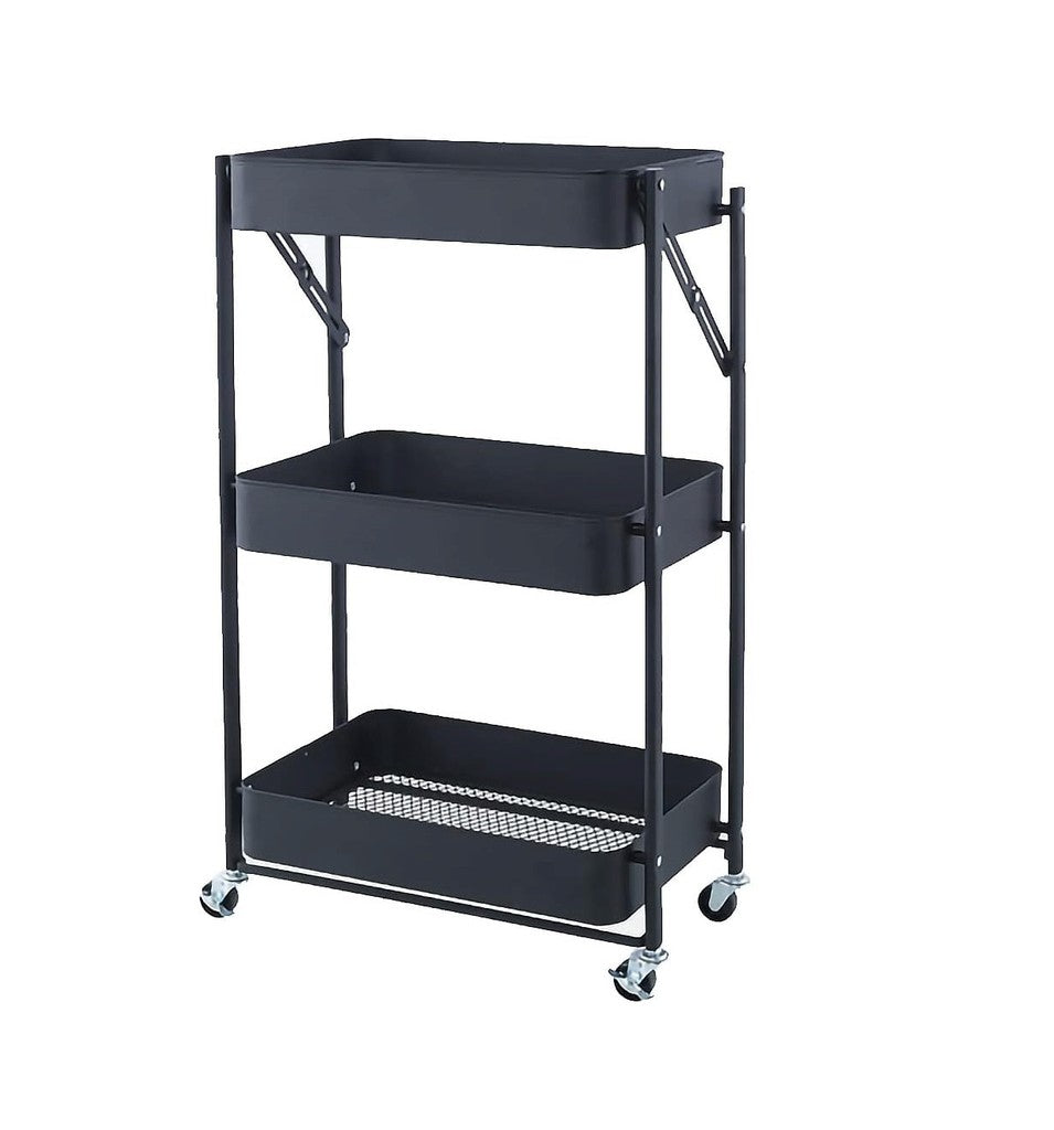 Carrito Organizador de Metal 3 Estantes DMO-019 Negro Decoteam