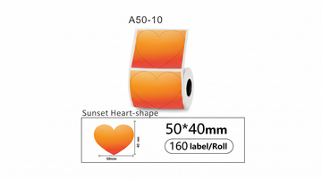 Etiqueta Térmica Corazón Sunset 50×40 mm — Rollo de 160 · SATE A50-10