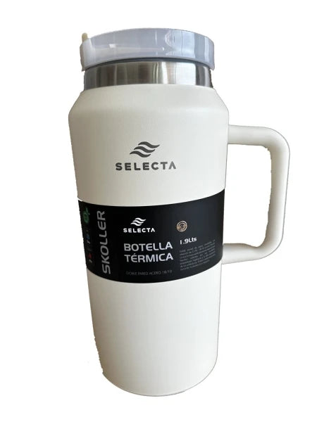 Botella Térmica 1.5L Acero con Pico Blanco Selecta
