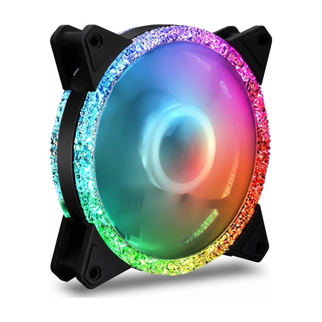 Cooler para Gabinete 120 mm con Iluminación RGB, vista de producto sobre fondo blanco