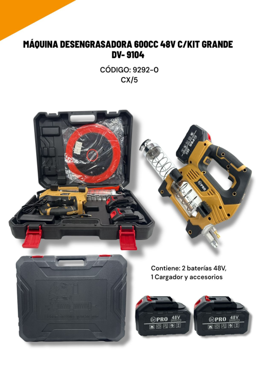 Máquina Desengrasadora DIVINO DV-9104 600cc 48V