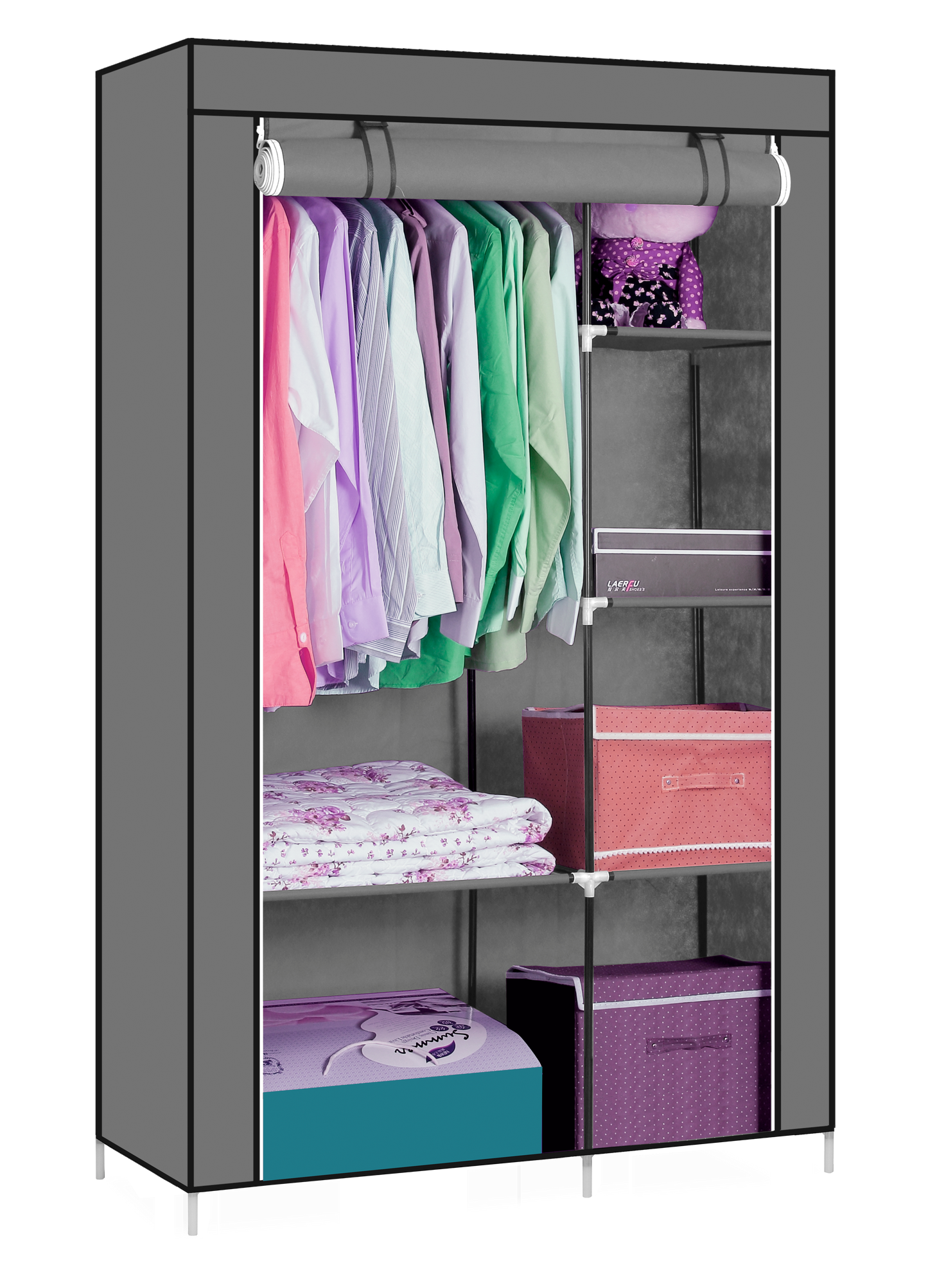 ROPERO DECOTEAM GRIS 105*45*170CMS DDR-005