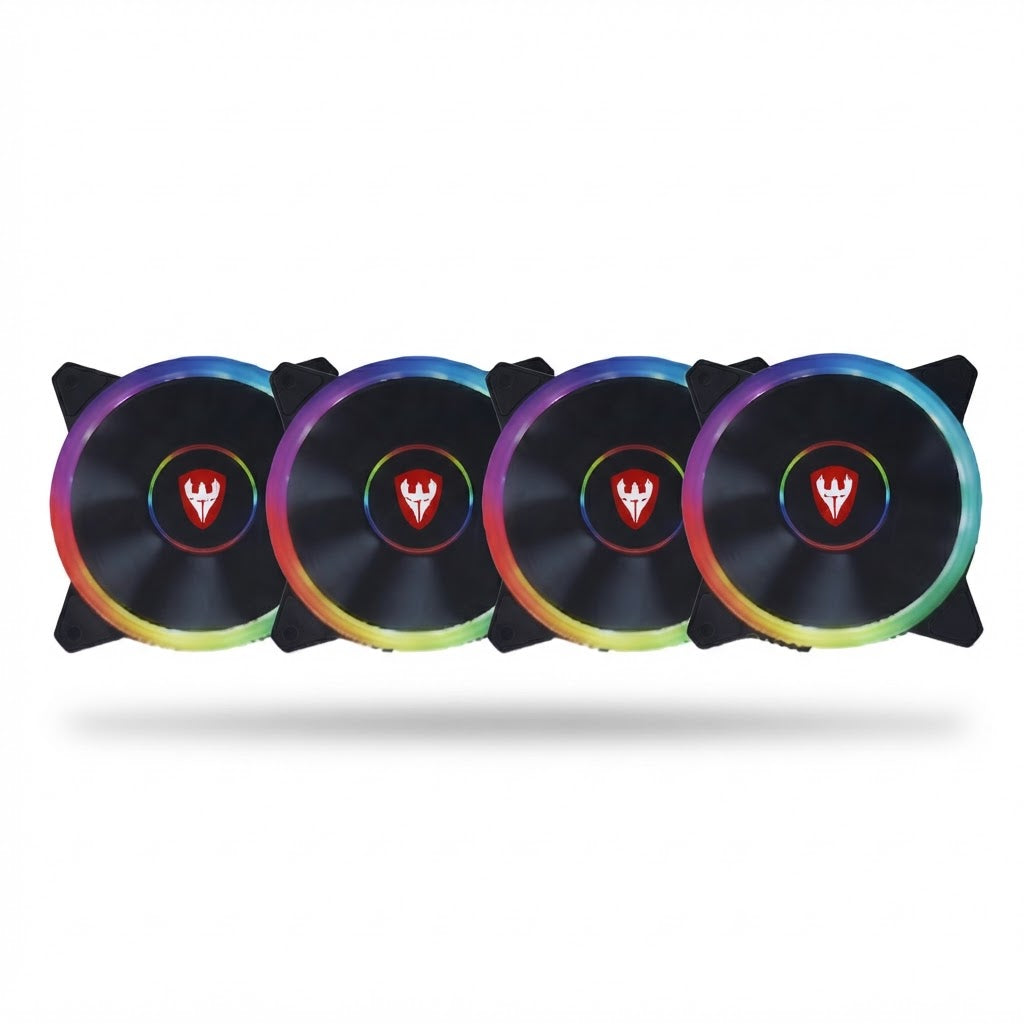 Pack de 4 ventiladores RGB para gabinete, marco negro