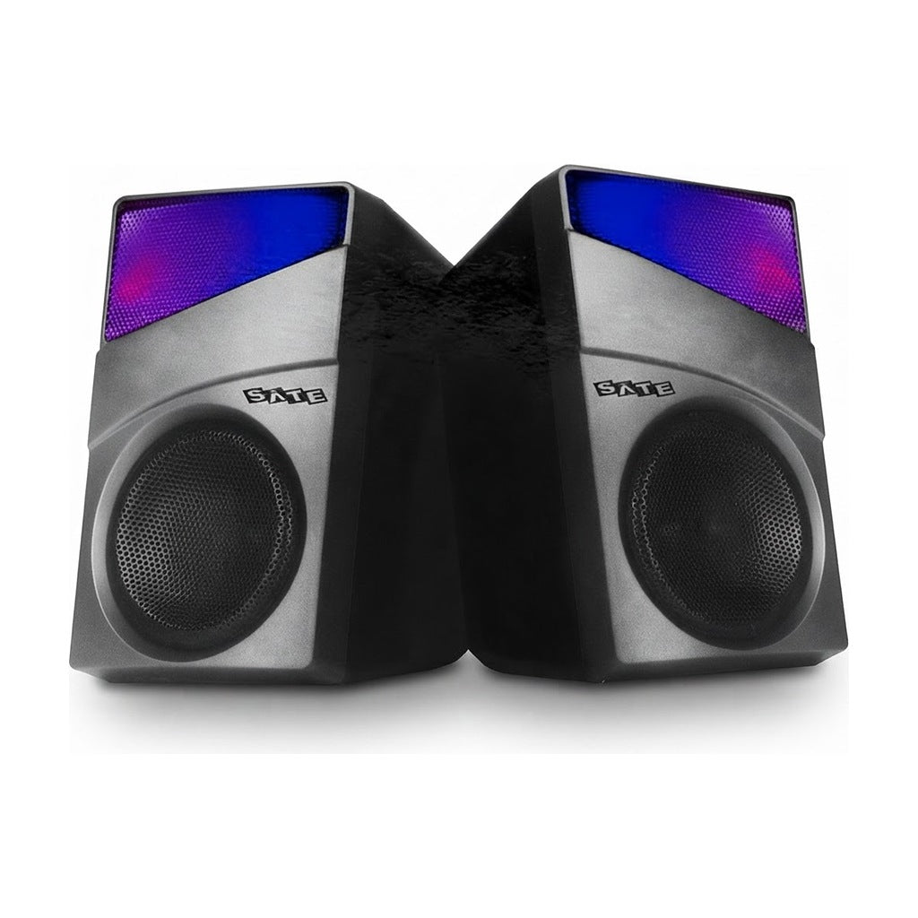 Parlante Gamer RGB 2.0 de 6 W con Drivers de 52 mm, vista de producto sobre fondo blanco
