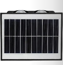 Lámpara solar de pared SATE A-FL1012 con panel solar rectangular y cabezal de luz bidireccional