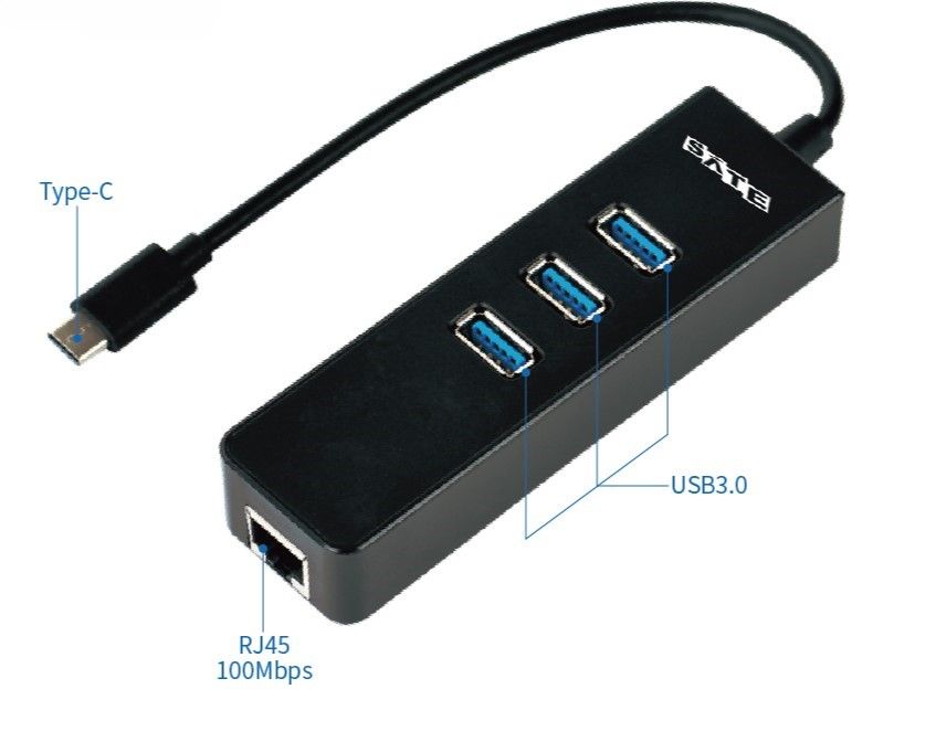 Hub USB Tipo C con Ethernet A-HUBC50