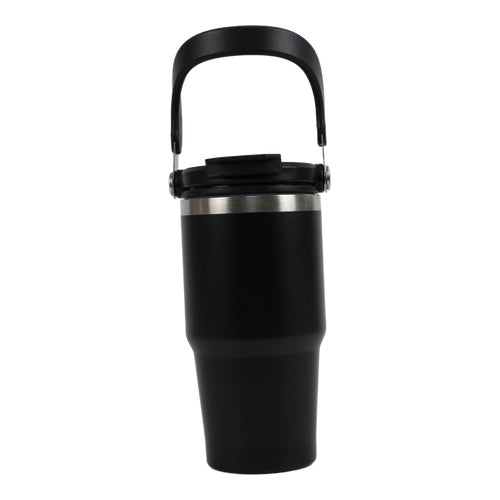 Vaso térmico de acero inoxidable 600 ml negro con asa