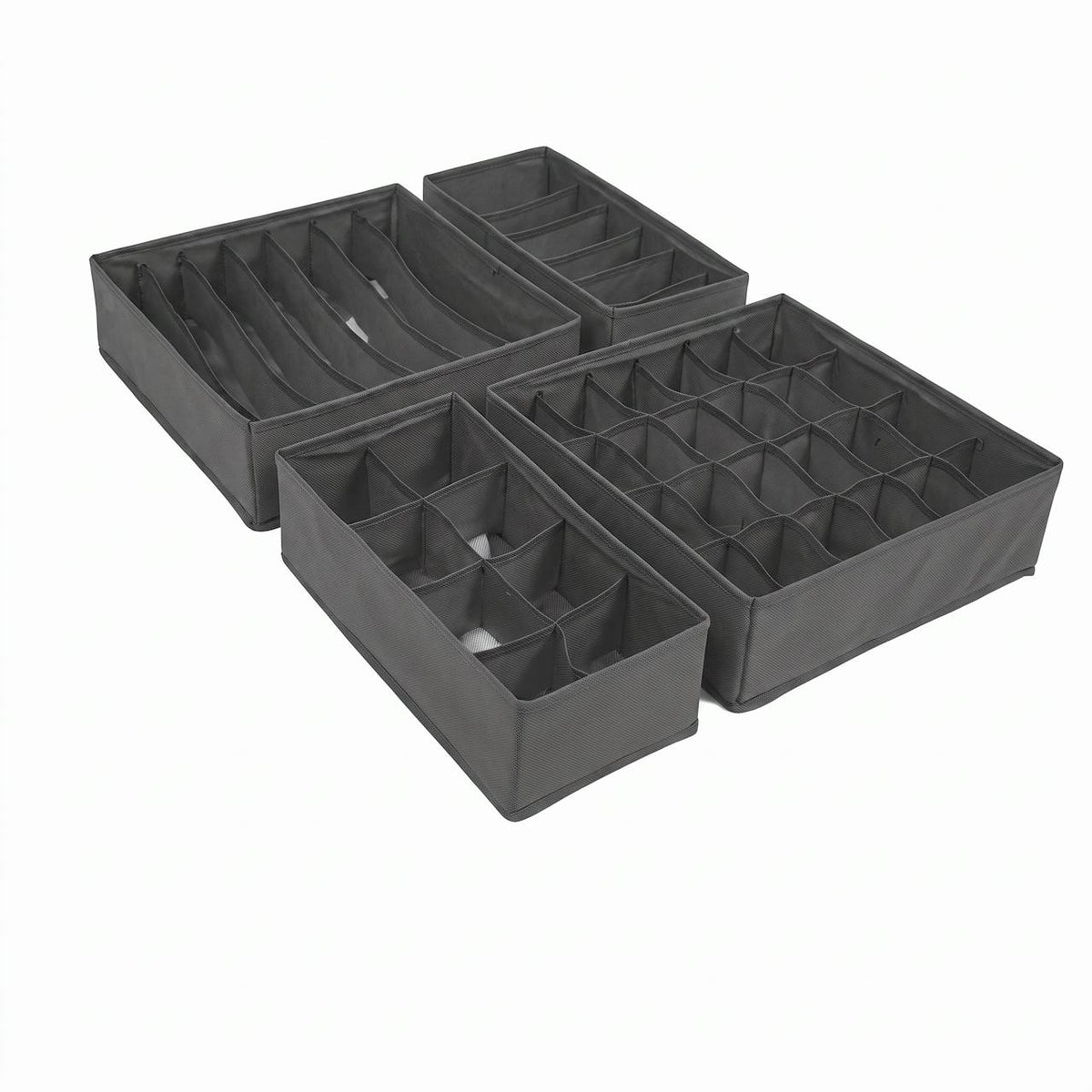 Set 4 Organizadores de Cajón SATE 004-75805 Gris con Divisiones