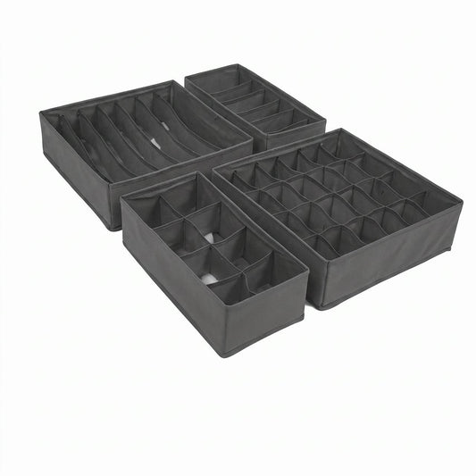 Set 4 Organizadores de Cajón SATE 004-75805 Gris con Divisiones