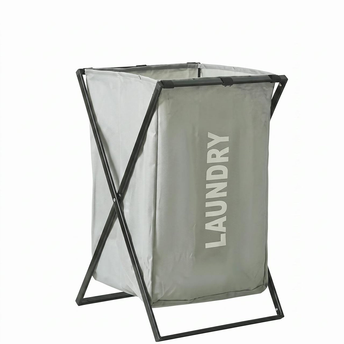 Cesto de Ropa Plegable SATE 004-75810 Gris 1 Compartimento con Estructura Metálica