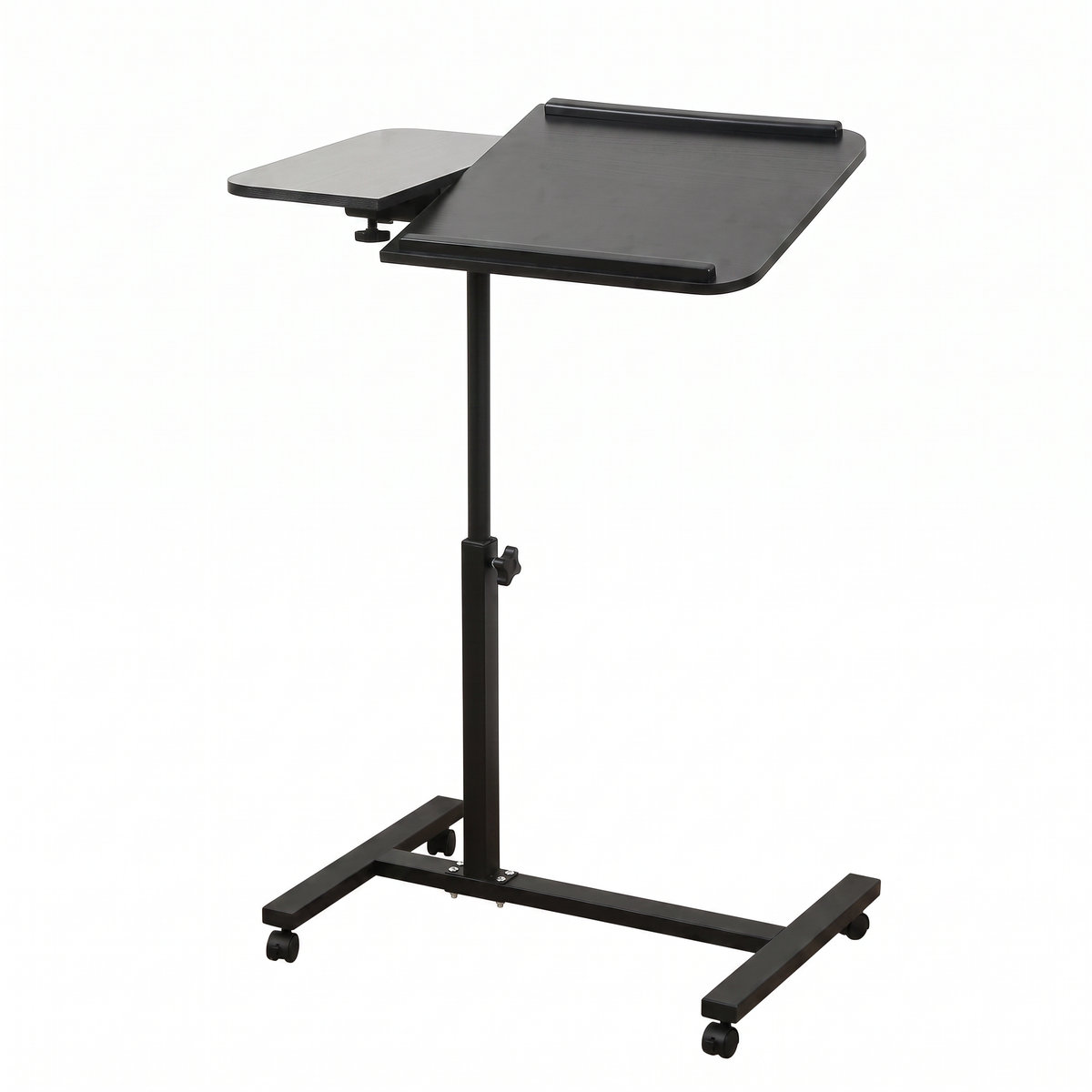 Mesa para Notebook con Ruedas SATE 007-4173 Negra Regulable 60-90 cm con Tabla Auxiliar