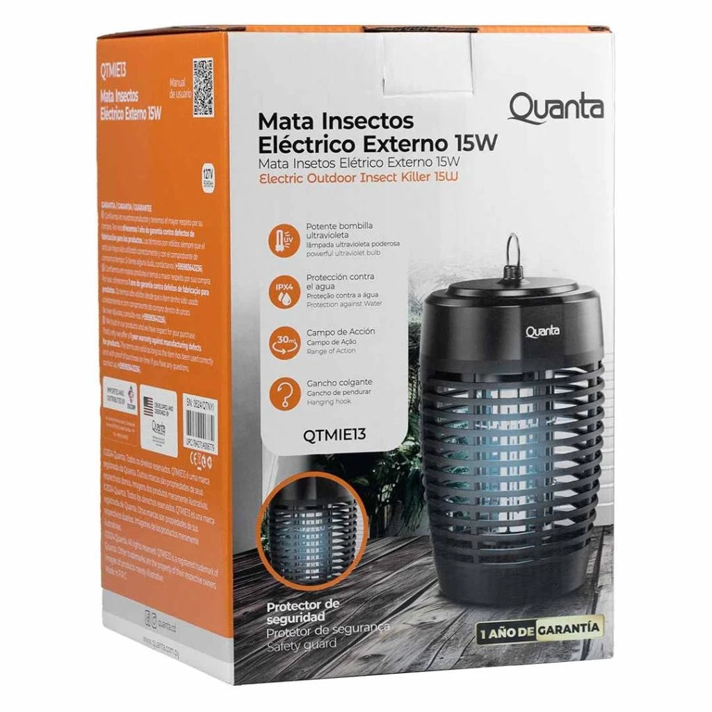 Mata Insectos Eléctrico Exterior Quanta QTMIE13 15W IPX4 220V
