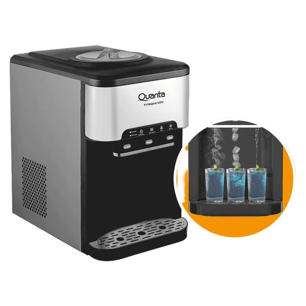 Bebedero de Mesa 3 en 1 Quanta QTBMD20 con Dispensador de Hielo 220V