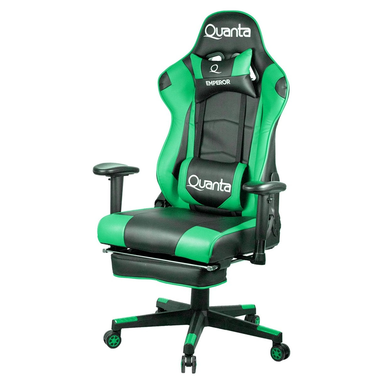 Silla Gamer Quanta QTGC20 Emperor Reclinable 170° Verde y Negra