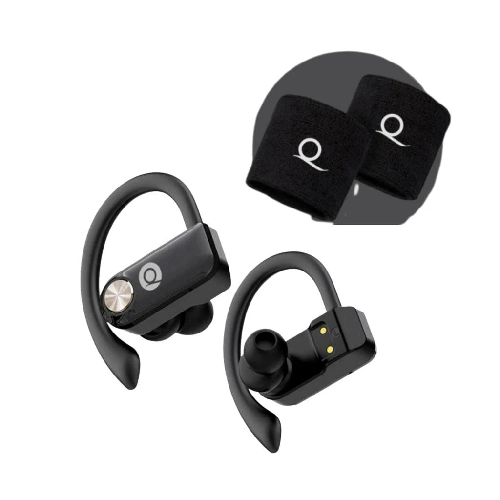 Auricular Deportivo Bluetooth Quanta QTFOE10 Negro + Muñequera