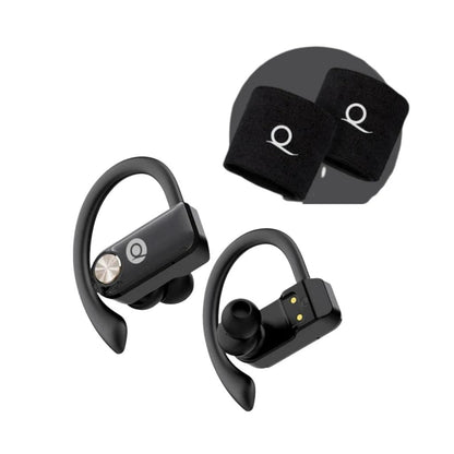 Auricular Deportivo Bluetooth Quanta QTFOE10 Negro + Muñequera