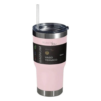 VASO TERMICO C/SORBITO 560ML AC.INOX ROSA SELECTA