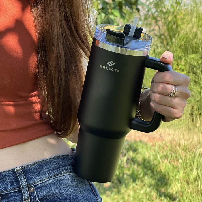 MUG TRAVEL TERMICO 900ML ACERO INOX NEGRO SELECTA