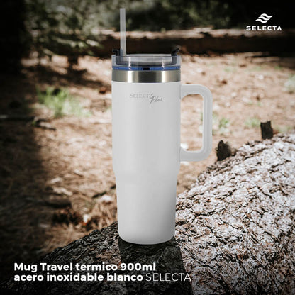 MUG TRAVEL TERMICO 900ML ACERO INOX BLANCO SELECTA