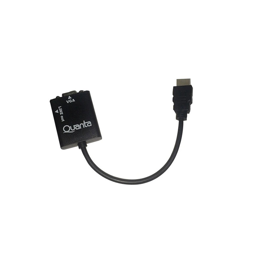 Adaptador HDMI a VGA con Audio Quanta QTHDV34 1080p Negro
