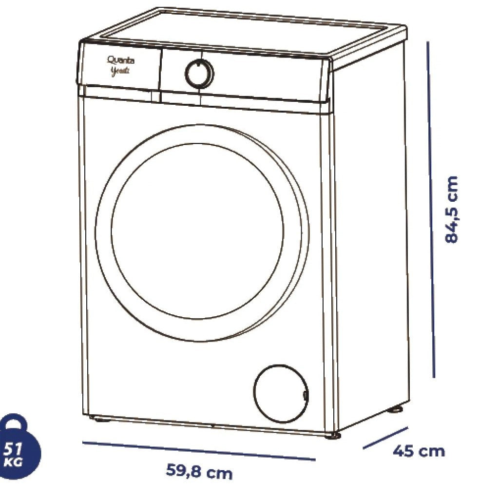 Lavarropas Carga Frontal Quanta Yeruti QTLCF8 8 kg Inverter Gris