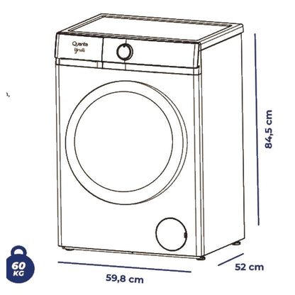Lavarropas Carga Frontal Quanta Yeruti QTLCF10 10 kg Inverter Gris